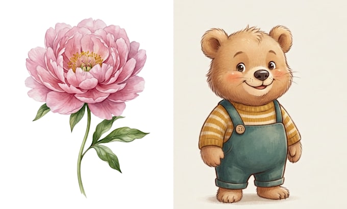 create custom illustrations, clipart and character sheets
