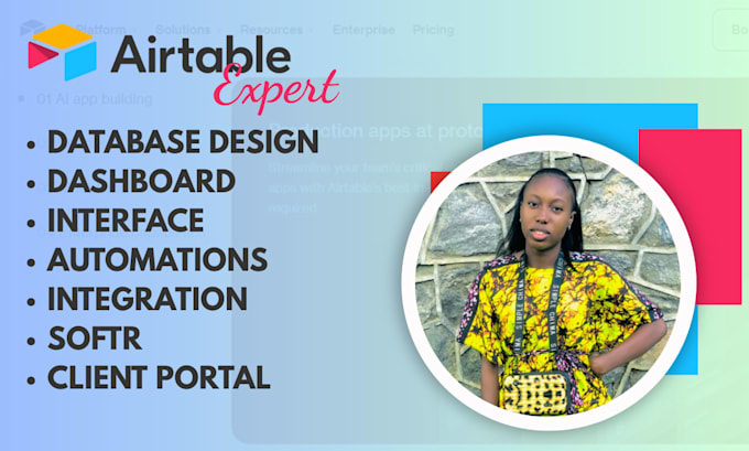 setup airtable database, airtable automation, softr webapp, client portal