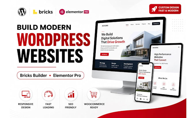 build wordpress website with bricks builder or elementor pro