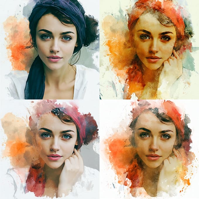 draw outstanding watercolor portrait