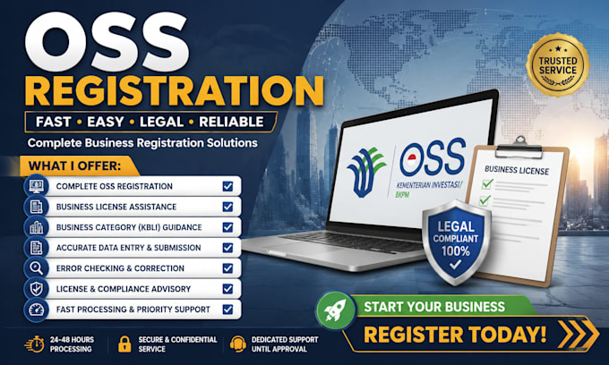 handle oss registration and business license setup service