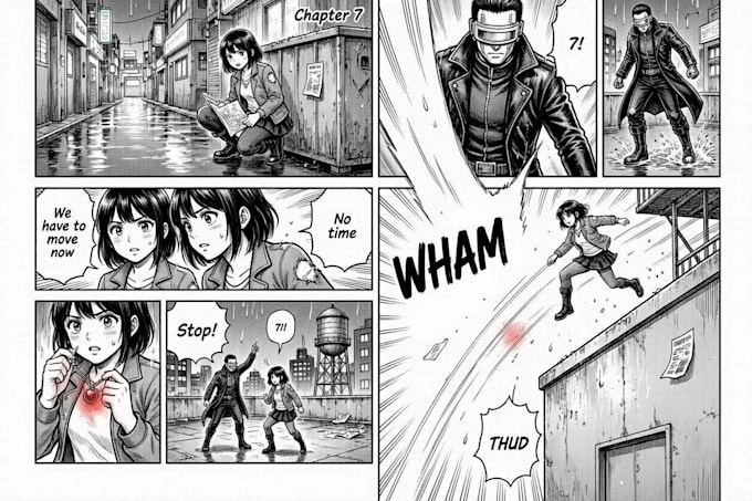 illustrate manga panels and comic book pages
