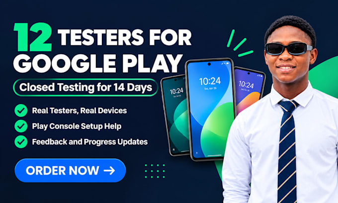 provide closed testing 12 testers 20 testers mobile app testing 12 testers