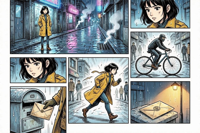 create professional manga comic page illustration