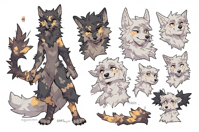 draw custom a digital fursona art commission