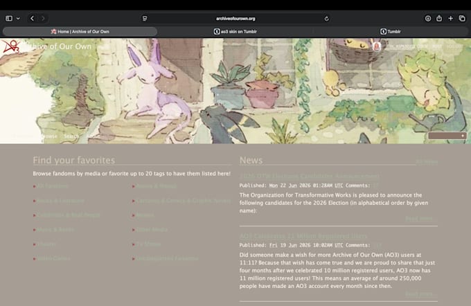 create a custom ao3 site skin using CSS