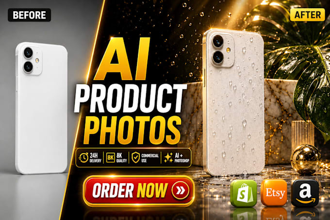 create ai product images for shopify, amazon and etsy