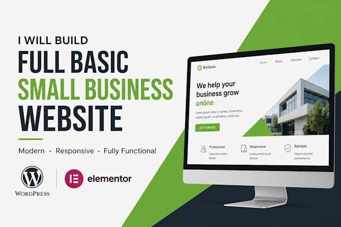 build basic website small business website, fully functional
