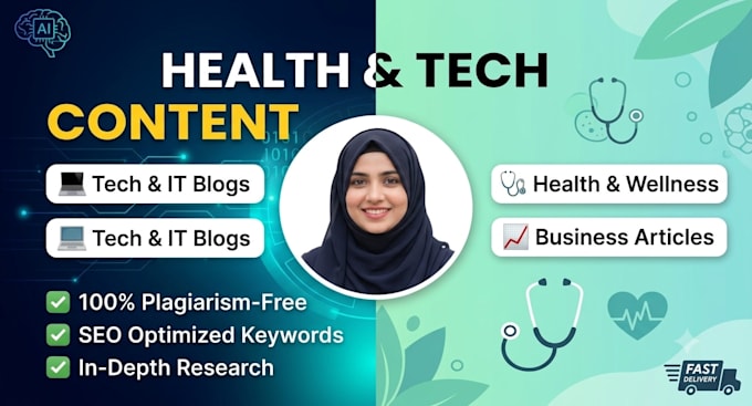 write SEO articles and blog posts for technology, business and health