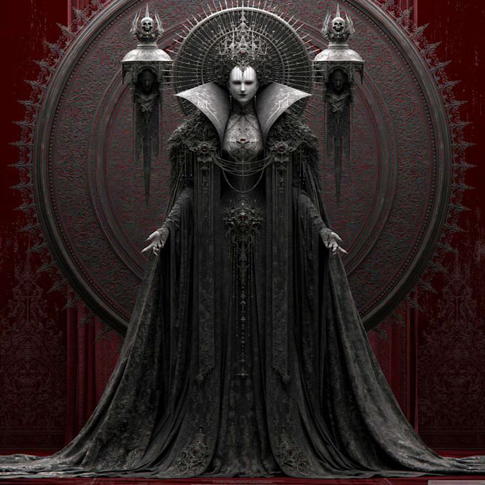horror vampire lord queen character desing