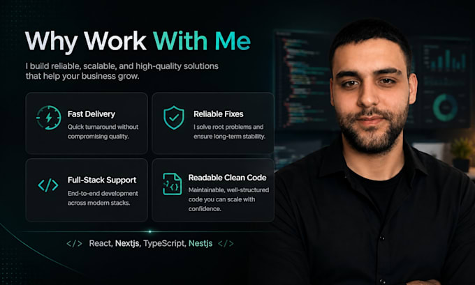 fix bugs in react nextjs javascript typescript or nestjs