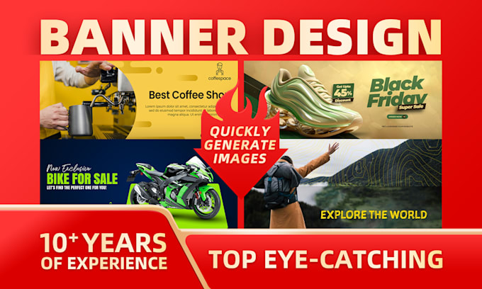 beautiful online banner ad designs in various sizes