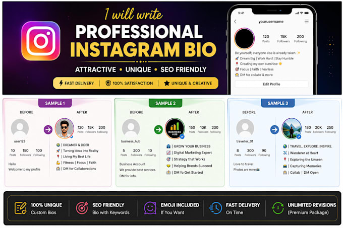 write a unique instagram bio for your profile