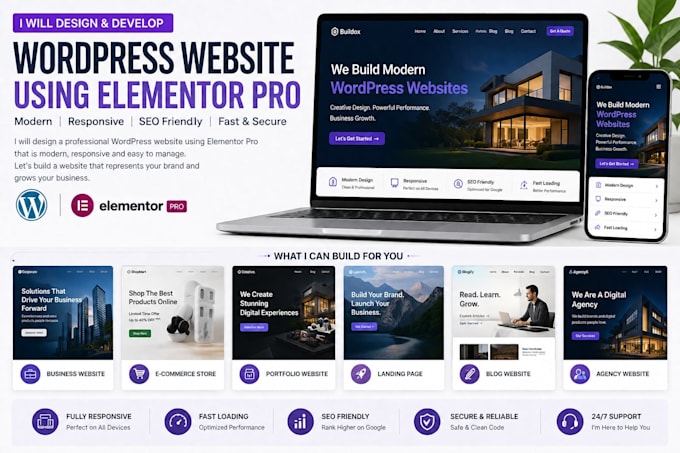 create a wordpress website with elementor pro