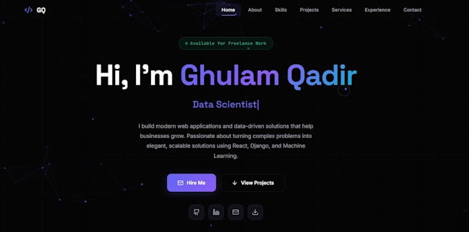 build a modern responsive personal portfolio website using react