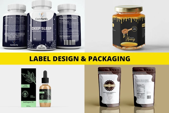 do premium product label, box package, pouch bag design for brand