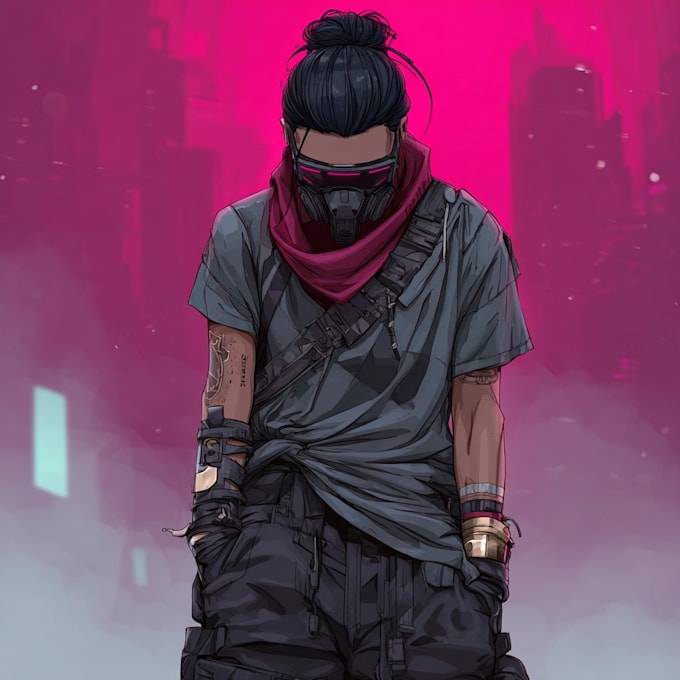 create cyberpunk concept art for games