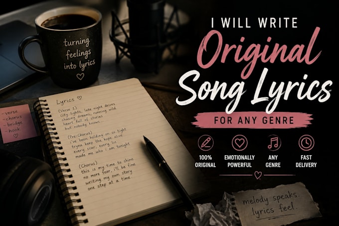 write original song lyrics for any genre