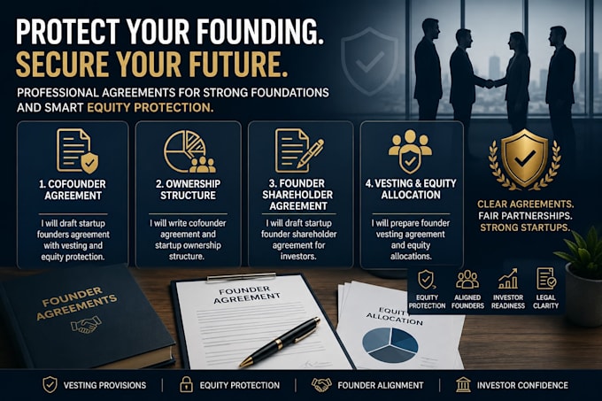 write a cofounder agreement and startup ownership structure equity ,control