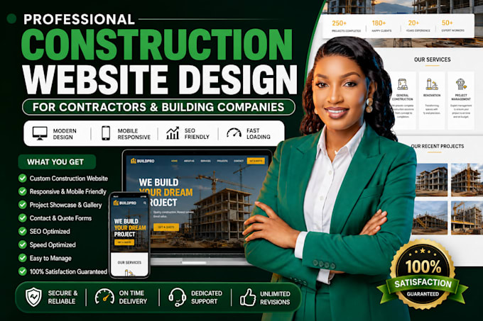 design construction website for contractors and building companies
