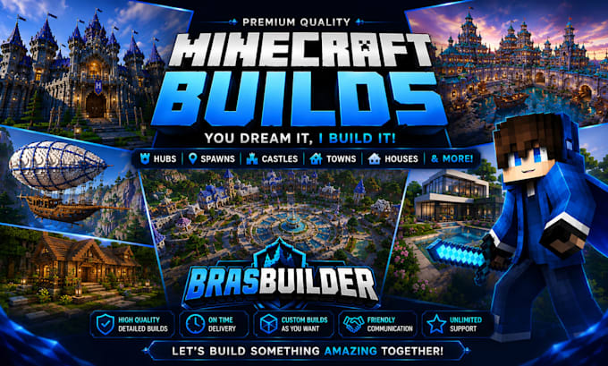 build minecraft houses, castles, villages, spawns and bases
