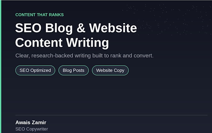 write SEO optimized blog posts and website content