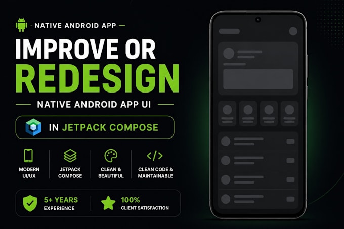 fix or redesign native android app kotlin jetpack compose
