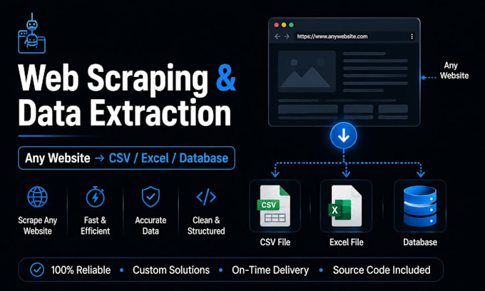 scrape any website and deliver clean structured data in csv or excel