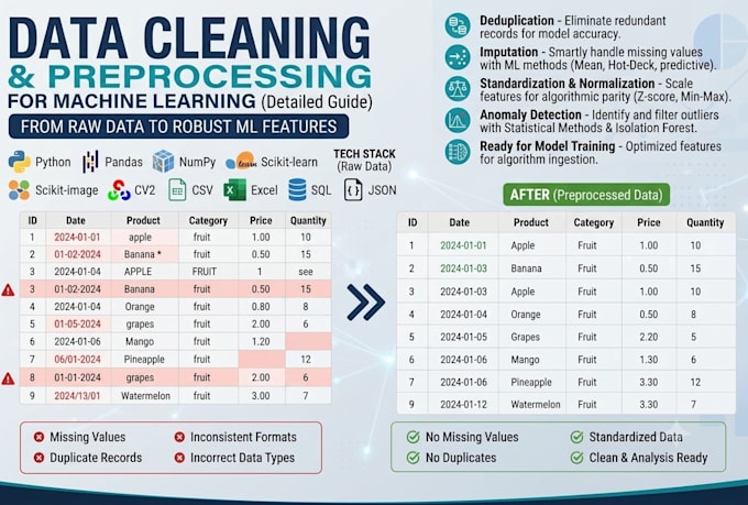 clean, preprocess and transform your data using python