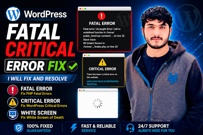 fix wordpress fatal error, critical error and white screen