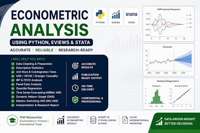 provide advanced econometric analysis using python and eviews