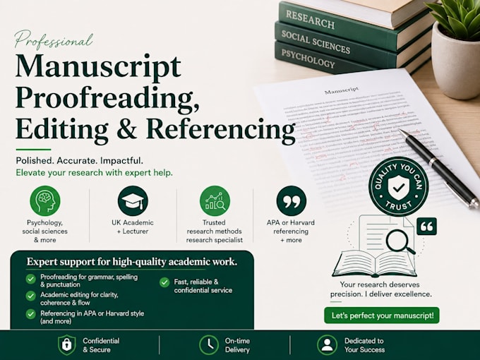 format, proofread, edit, and reference your manuscript professionally