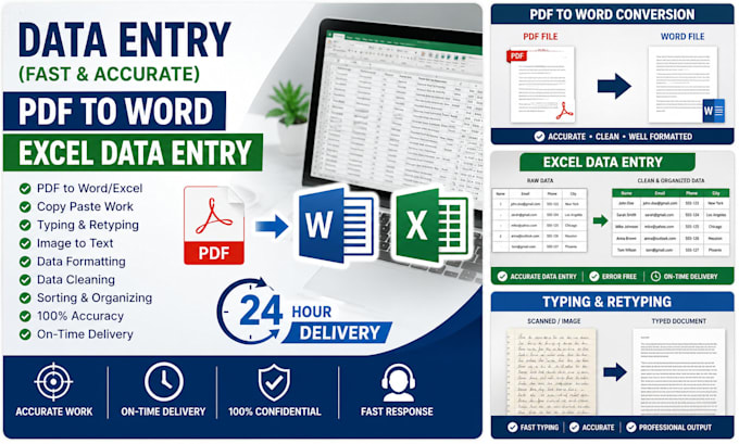 do accurate data entry and PDF conversion