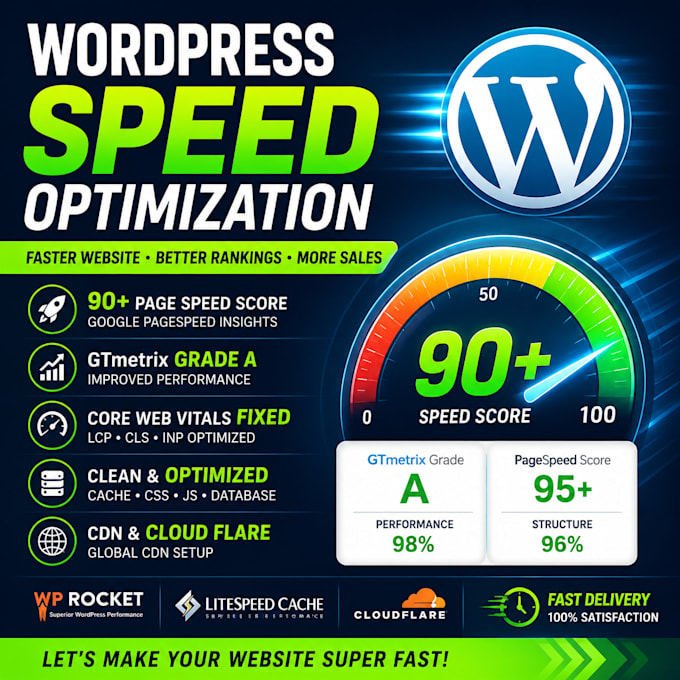 optimize wordpress website speed, core web vitals, and gtmetrix