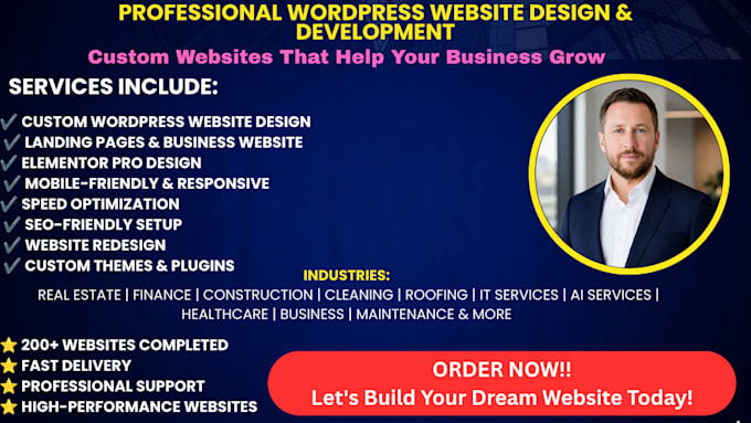 build a professional wordpress website and landing page with elementor pro