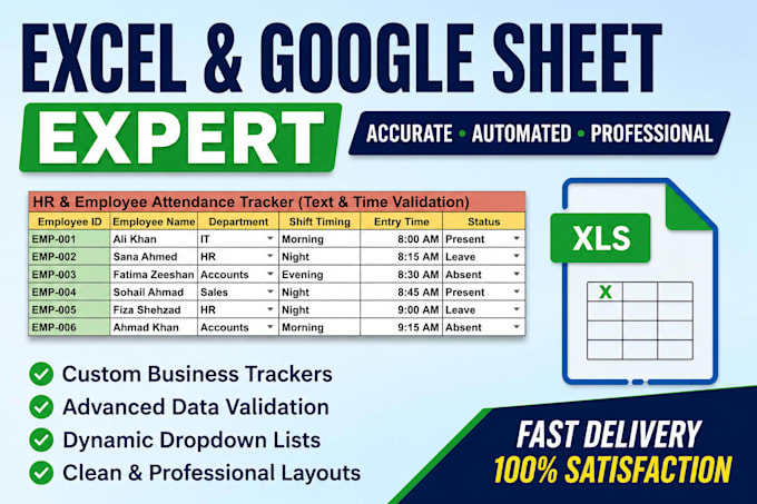 create automated excel and google sheets trackers with advanced data validation
