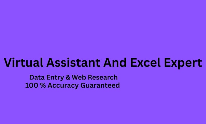 be your virtual assistant and excel data entry specialist