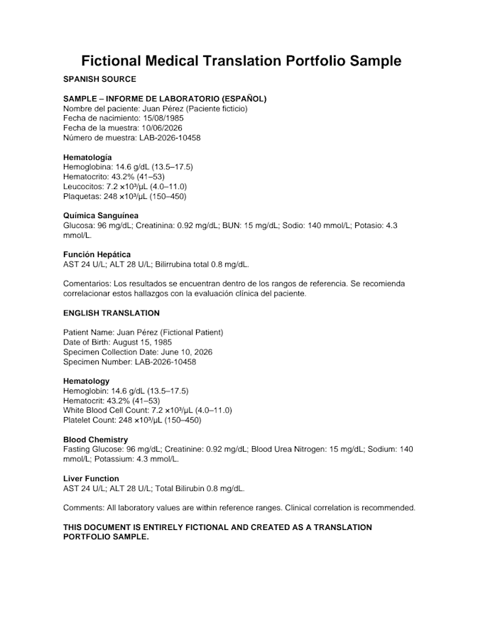 translate medical text into different languages
