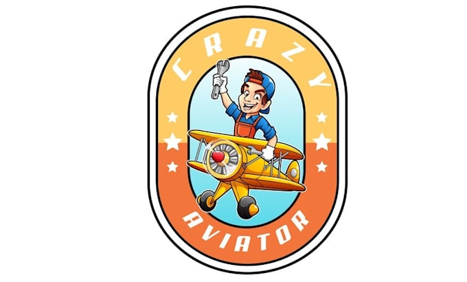 design fun cartoonist aviation mechanic logo