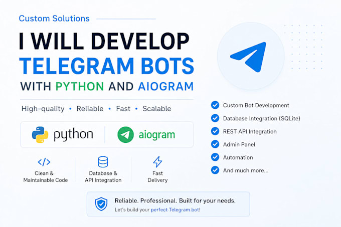develop a custom telegram bot using python