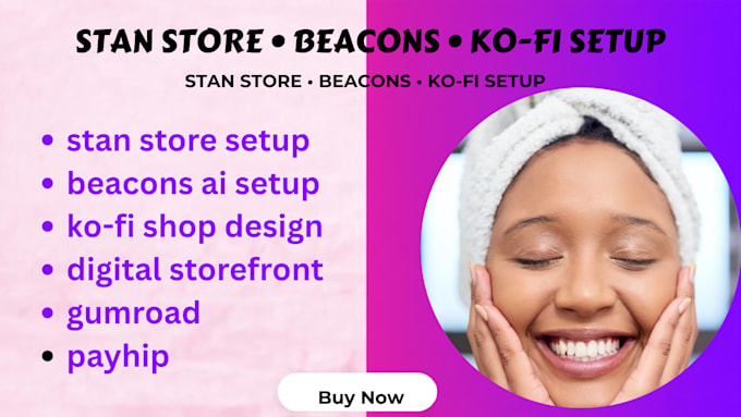 setup your stan store, beacons ai or kofi store