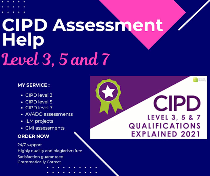 do cipd avado assessment level 3, 5, and 7, ilm and cmi