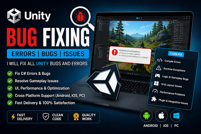 fix unity csharp errors bugs crashes and game issues
