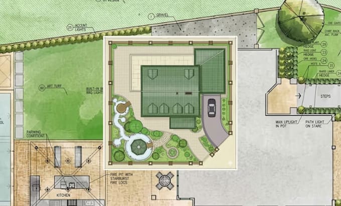 design site plan and master plan, landscape plan for city permit