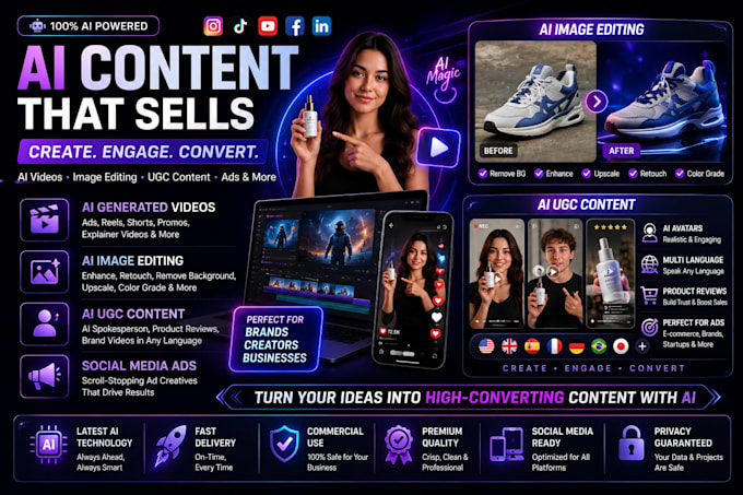 create hyper realistic ai videos, ads and ugc content