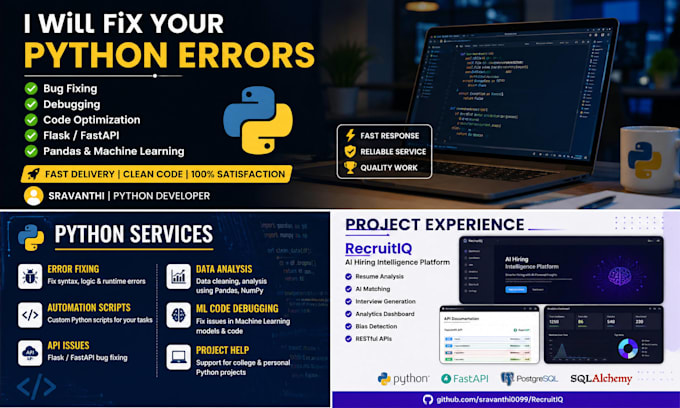 create python projects and fix errors