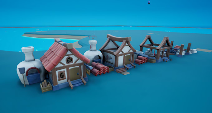 create stylized 3d buildings for your game