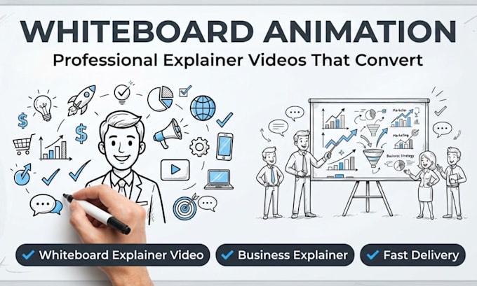 animation whiteboard explainer video, animated explainer video doodle animation
