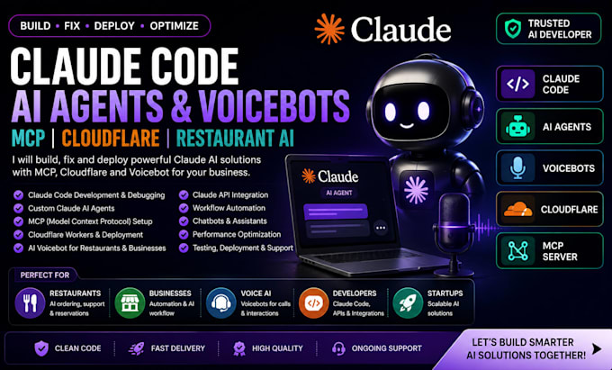 develop claude code, claude ai agents, voicebots and mcp servers integration
