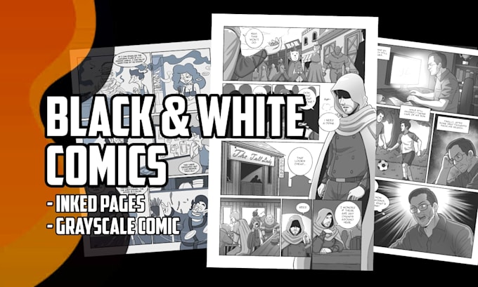 draw black and white comic pages